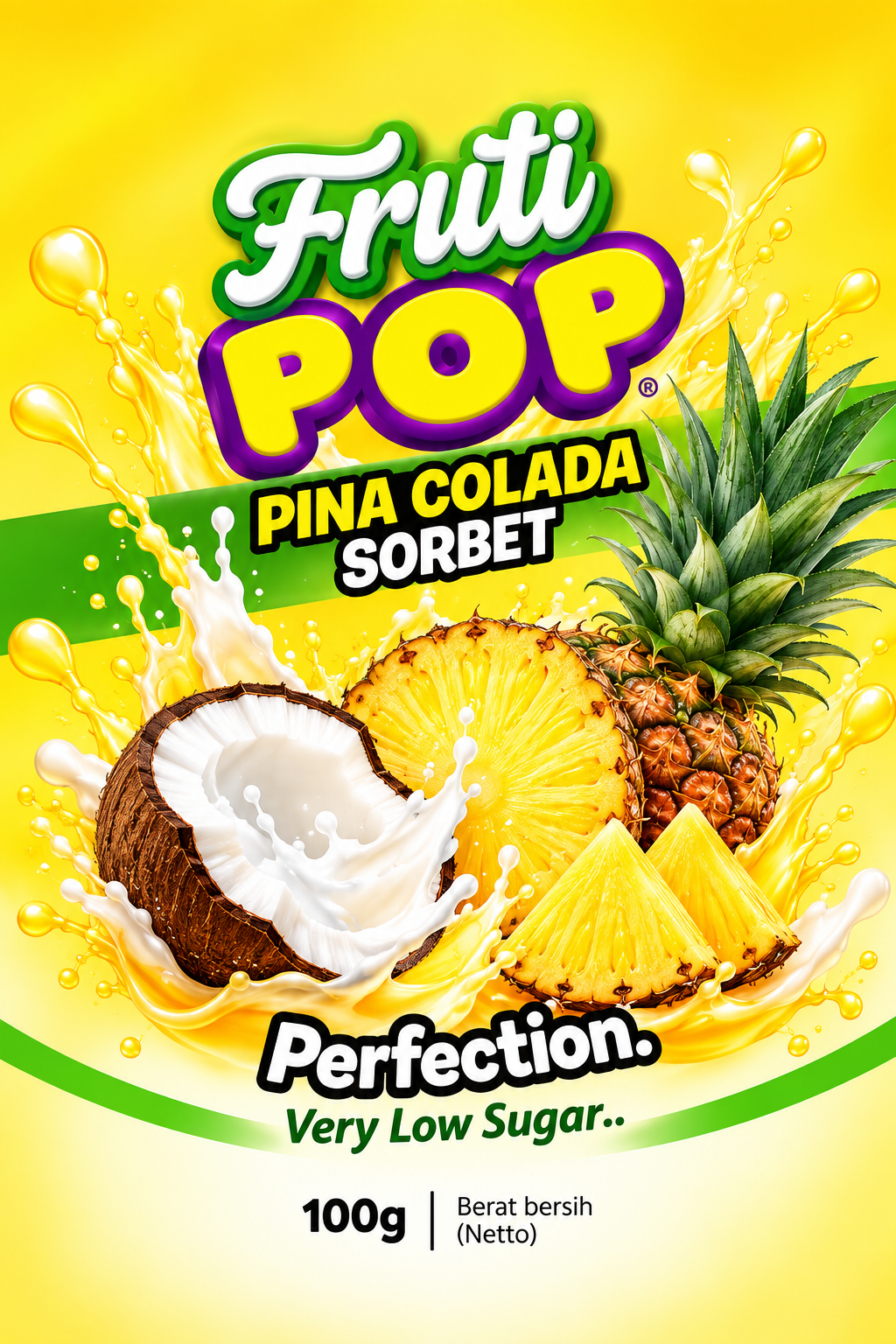 Original Fruti Pop Piña Colada sorbet artwork
