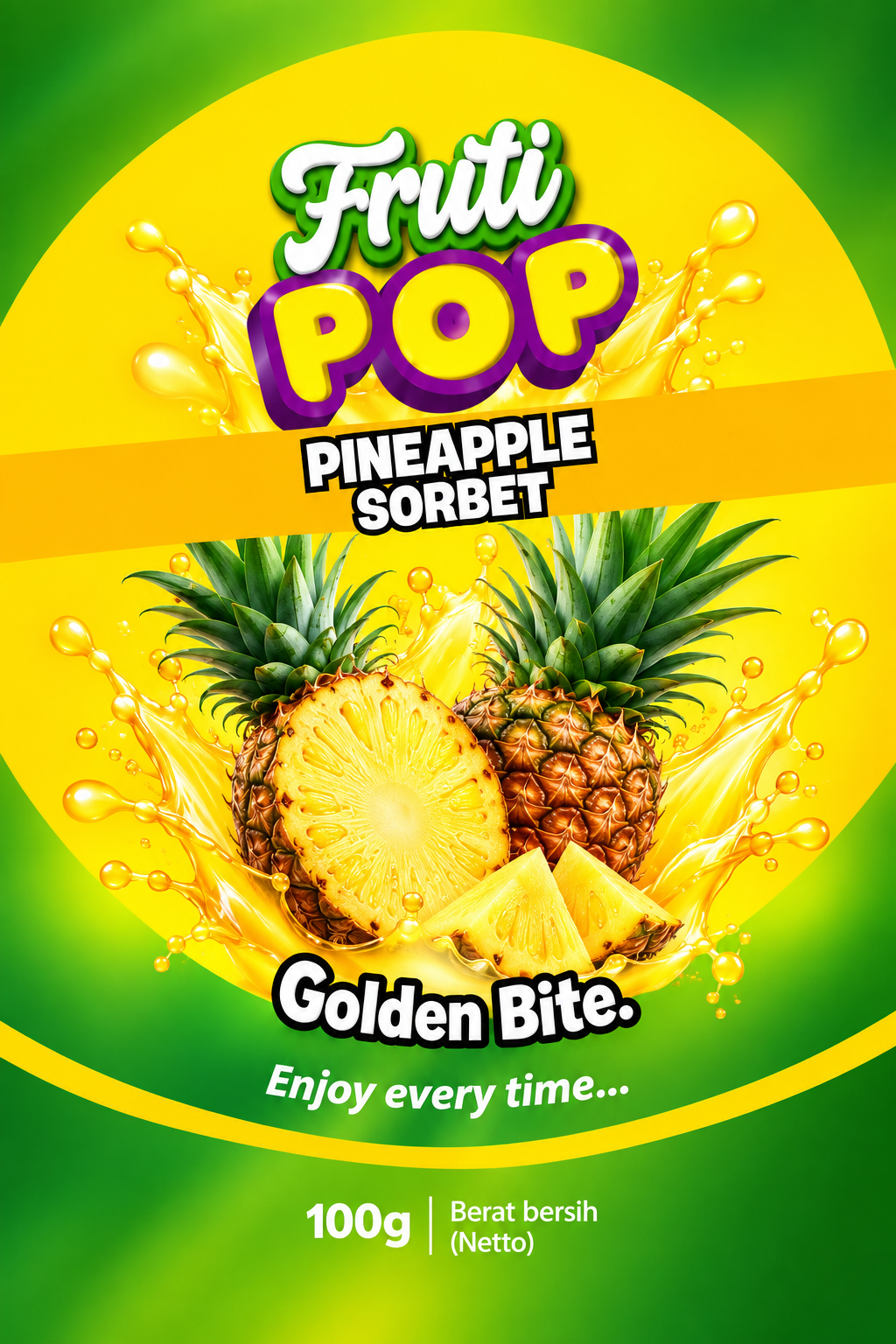 Original Fruti Pop Pineapple sorbet artwork