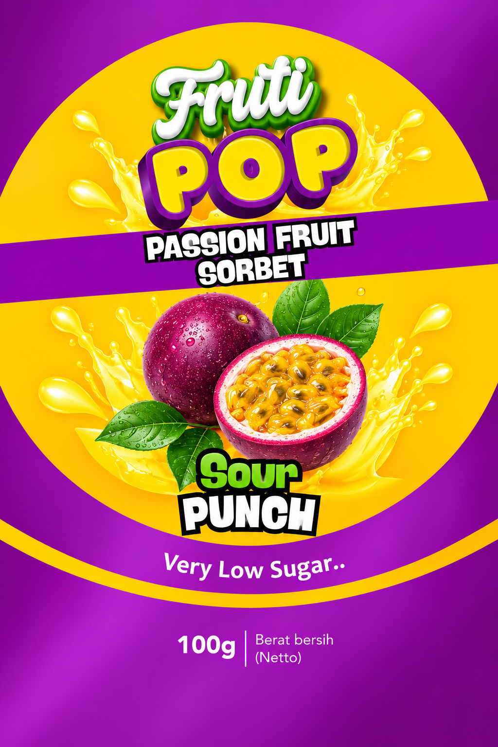 Original Fruti Pop Passion Fruit sorbet artwork