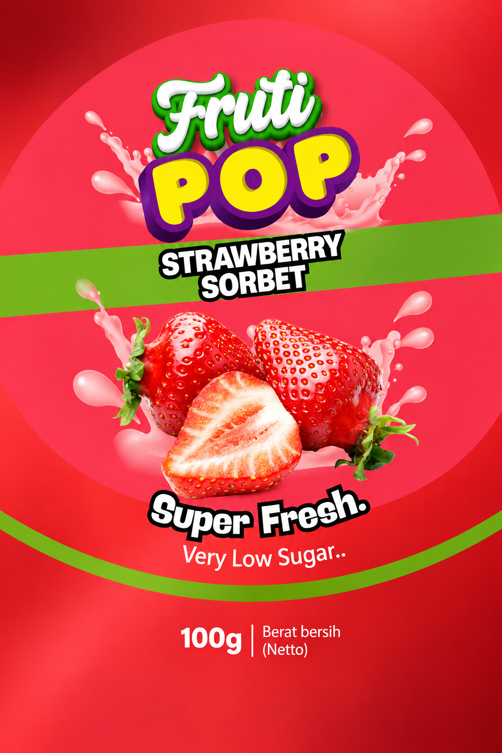 Original Fruti Pop Strawberry sorbet artwork